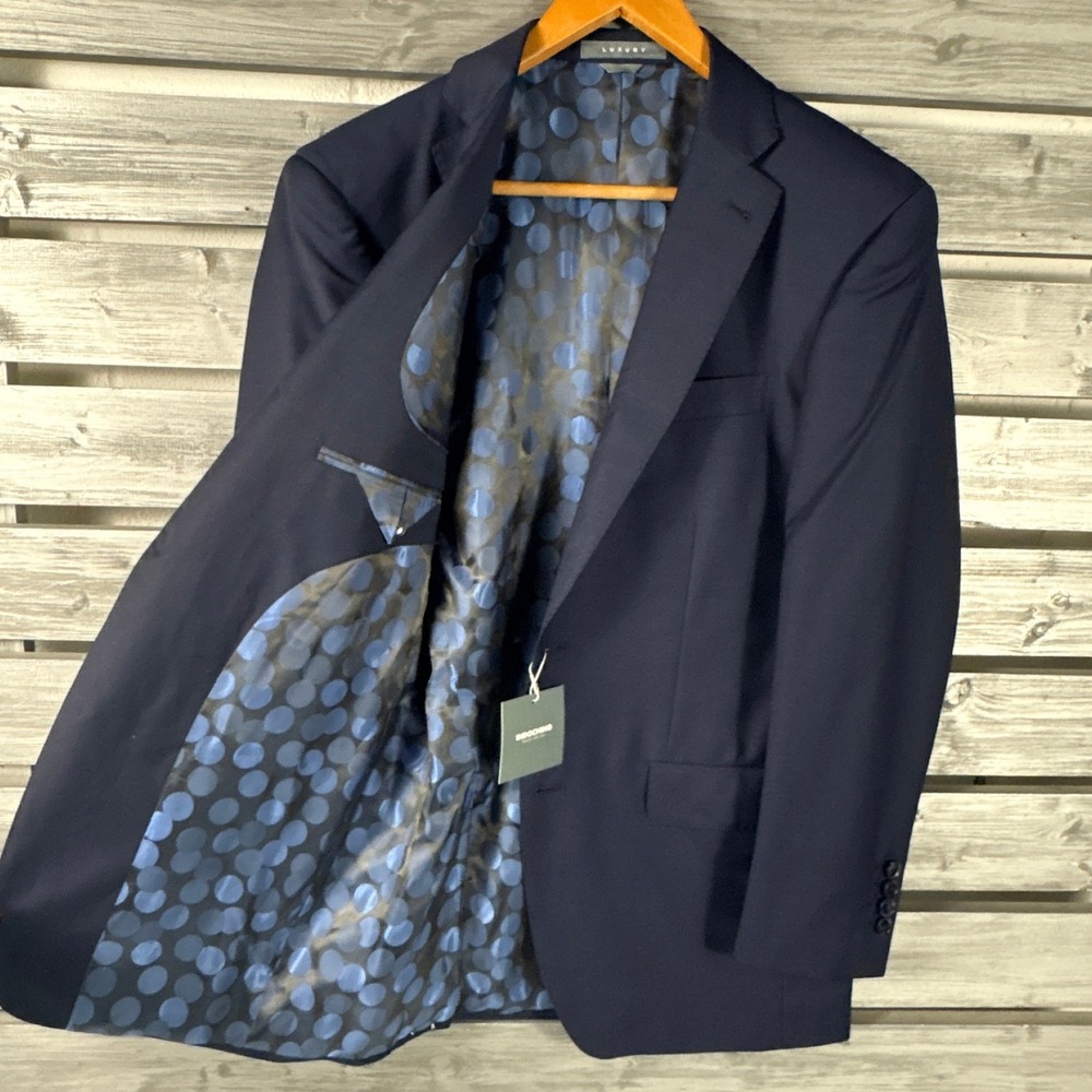 NEW Indochino Luxury Newbury Navy Blue Wool Mohair Blazer Suit Jacket 38